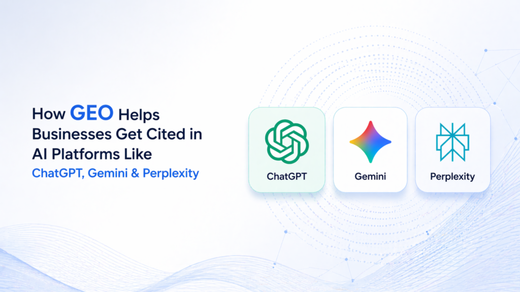 How GEO Helps Businesses Get Cited in AI Platforms Like ChatGPT, Gemini & Perplexity
