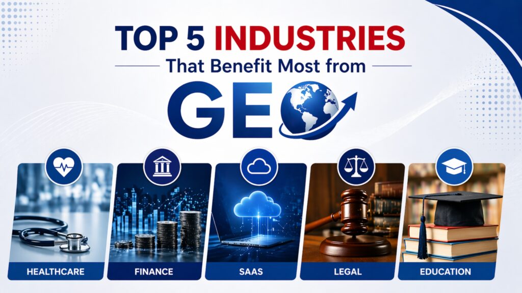 Top 5 Industries That Benefit Most from GEO in 2026 (Healthcare, Finance, SaaS, Legal, Education)